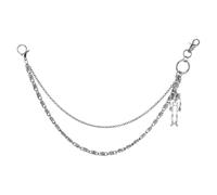 Skeleton Wallet Chain for Men & Woman, Skull Metal Double Goth Layer Hip Hop Punk Biker Jeans Chains with Lobster Clasp for Halloween Clothing Gothic Accessories