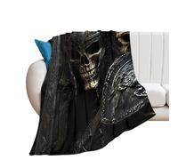 Skeleton Warrior Ancient Sword Flannel Throw Blanket Personalised Lightweight Warm Winter Blankets for Bed Sofa 60"*80"(150 * 200cm)