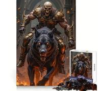 Skeleton Warrior Riding A Hellhound 1000 Piece Jigsaw Puzzle for Teenagers Recall Upgrade Calm Mind Clear Cut Art Collectible 50x75cm