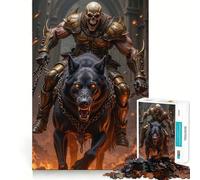 Skeleton Warrior Riding A Hellhound 1000 Pieces Jigsaws Adults Puzzles Gifts Mind Skill Toy Quiet Fun Design Assembly 38x26cm