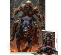 Skeleton Warrior Riding A Hellhound 1000 Pieces Jigsaws Adults Puzzles Gifts Mind Skill Toy Quiet Fun Design Assembly 38x26cm