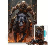 Skeleton Warrior Riding A Hellhound Jigsaw Puzzle for Teenagers 1000 Pieces Brain Skill Home Activity Exact Edge Festive Gift 38x52cm