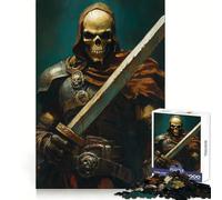 Skeleton Warrior with Sword Hard Jigsaw Puzzle for Adults 1000 Pieces Logic Toy Family Bond Precision Cut Warm Surprise 38x26cm