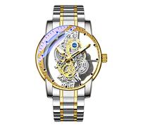 Skeleton Watches for Men Luxury Quartz Wristwatch Stainless Steel Fashion Business Waterproof Transparent Dial Watch Luminous