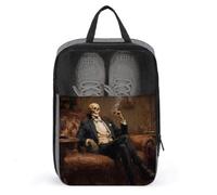 Skeleton Wearing A Suit Sat on Sofa Shoe Bag for Travel Daily Use Anti-dust Storage Carrier Golf Shoe Pouch