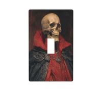 Skeleton Wearing Elegant Black Robes Light Switch Cover Decorative Single Toggle 1 Gang Wall Plate for Kitchen Farmhouse Bedroom Bathroom Art Decor