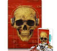 Skeleton Wearing Headphones Jigsaw Puzzles for Adults 1000 Pieces,Family Game Stress Reliever Difficult Challenge Great Gifts And Toys 50x75cm