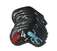 Skeleton Wedge Head Cover, Golf Club Headcover Set | Golf Club Head Cover | Leather Golf Protective Cover Set | Skeleton Pattern Golf Head Accessory For Fairway, Driver, Hybrids, Woods