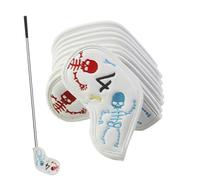 Skeleton Wedge Head Cover, Golf Club Headcover Set, Golf Club Head Cover, Leather Golf Protective Cover Set, Skeleton Pattern Golf Head Accessory for Fairway, Driver, Hybrids, Woods