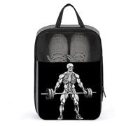 Skeleton Weightlifting Black and White Shoe Bag for Travel Daily Use Anti-dust Storage Carrier Golf Shoe Pouch