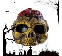 Skeleton Whistle, Halloween Skull, Ceramic Craft Ceremonial Artifact Ritual Symbolism Fear Inducer Survival Tool, Scary Brain for Outdoor Adventure Hiking Nighttime Haunted House