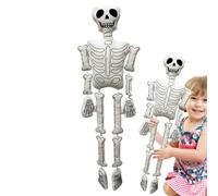 Skeleton White Bone Plush Doll, 37inches Halloween Skeleton Plush, Novelty Stuffed Skull Doll for Kids Adults, Realistic Horror Skull Soft Toy, Creative Halloween Throw Pillow for Home Sofa Bedroom