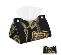 Skeleton With Burning Cigarette Tissue Box Cover Square Cube Boxes