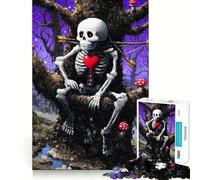 Skeleton with Heart in Enchanted Forest 1000 Piece Jigsaws for Adults Puzzle Mental Logic Toy Stress Free Firm Cut Amazing Present 38x52cm