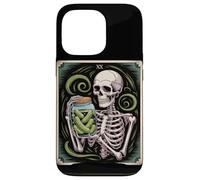 Skeleton With Pickle Jar Tarot XX Arcana Humor Case for iPhone 13 Pro