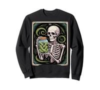 Skeleton With Pickle Jar Tarot XX Arcana Humor Sweatshirt