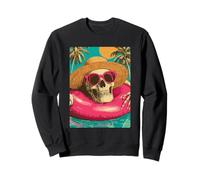 Skeleton with Sunglasses Tropical Gothic Summer Summerween Sweatshirt