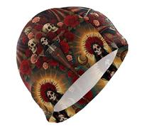 Skeleton Woman Gothic Flower Death bathing for beginners Short Hair waterproof swim for men Hair Protection and Drag Reduction gorro para natacion mujer