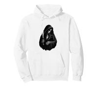 Skeleton woman holding a black cat - Gothic cat mom Pullover Hoodie