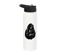 Skeleton Woman Holding a Black cat - Gothic cat mom Stainless Steel Insulated Water Bottle