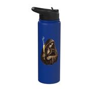 Skeleton Woman Holding a Black cat - Gothic cat mom Stainless Steel Insulated Water Bottle