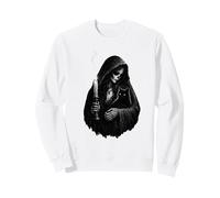 Skeleton woman holding a black cat - Gothic cat mom Sweatshirt