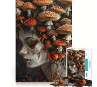 Skeleton Woman Mushrooms 1000 Piece Jigsaw Puzzles for Adults Memory Boost Family Joy Pattern Assembly Santa Wish Pick 50x75cm
