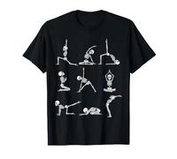 Skeleton Yoga Poses Flexibility Stretching Spooky Balance T-Shirt