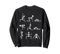 Skeleton Yoga Stretching Mobility Spooky Fitness Poses Sweatshirt