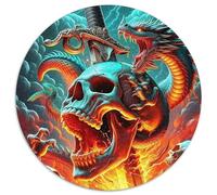 SkeletonJigsaw Puzzle 1000 Piece for Adults Kids Round Halloween DecorationCreative Challenging Toys Gift1000pcs (67.5x67.5cm)