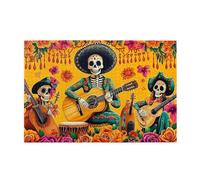 Skeletons And Flowers On The Day Of The Dead 1000 Piece Jigsaw Puzzles For Adults Wooden Puzzles For Adults Gifts Home Decor