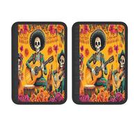 Skeletons And Flowers On The Day Of The Dead Universal Car Accessories Seat Belt Pad For Car Truck,2pcs Seat Belt Covers Soft Comfortable Shoulder Strap Pads