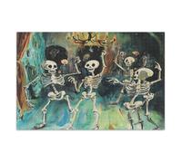 Skeletons are Dancing at A Haunted House Party Jigsaw Puzzles 500 Pieces for Adults, Coolest Challenging Puzzles for Kids Elderly
