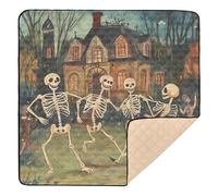 Skeletons are Dancing at A Haunted House Party Large Sturdy Baby Playmat for Floor 1-Piecing Activity Gym Mat for Baby Kids Toddlers Infants, 50'' x 50''
