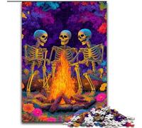 Skeletons Around A Bonfire Jigsaw Puzzles for Adults 1000 Jigsaws, Suitable for Ages 14 And Up Family Fun It Is Ideal As A Gift for The Whole Family (26x38cm)