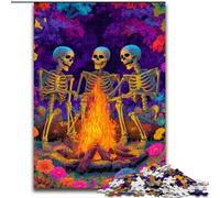 Skeletons Around A Bonfire Jigsaw Puzzles for Adults 1000 Piece, Family Game Stress Reliever Difficult Challenge Gifts for Friends And Family (50x75cm)