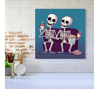 Skeletons At The Cinema Canvas Warren Reed - Designer Multi w10_inch_x_h10_inch