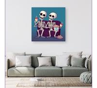 Skeletons At The Cinema Canvas Warren Reed - Designer Multi w40_inch_x_h40_inch