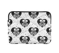 Skeletons Black Hearts Stars White Laptop Sleeve Puffy Laptop Protector Case Fancy Universal Carrying Work Computer Cover for Computer Air 13 Case Large