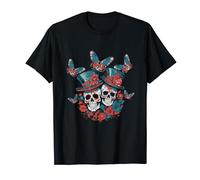 Skeletons Butterflies Flowers | Day Of The Dead | Mexican T-Shirt