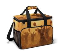 Skeletons Dancing in The Pumpkin Patch Camping Cooler Bag Insulated Beach Coolers Portable Leak Proof Bags with Shoulder Strap