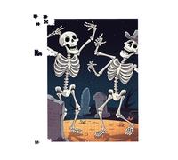 Skeletons Dancing Jigsaw Puzzle Warren Reed - Designer Black 500 Piece