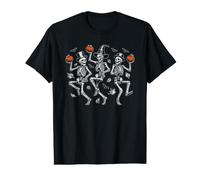 Skeletons Dancing Pumpkins Halloween Value Graphic T-Shirt