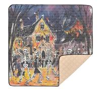 Skeletons Dancing Soft Thick Baby Gym & Activity Mat for Floor Lightweight Tummy Time Mat for Baby Kids Toddlers Infants, 50'' x 50''