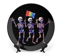 Skeletons Gay Lesbian LGBT Bone China Decorative Plate Ceramic Dinner Plates Decorative Plate Art Crafts Gifts