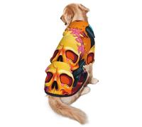 Skeletons Listening to Music Dog Hoodie for Medium and Large Dogs – Soft Polyester Pet Clothes, Suitable for All Seasons