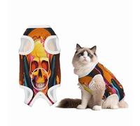 Skeletons Listening to Music Recovery Suit for Dogs Cats After Surgery,Pet Recovery Shirt, Dog Onesies Pet Surgery Recovery Suit