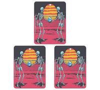 Skeletons Playing Volleyball Moon Car Air Freshener 3-pack Aromatherapy Tablets Hanging Scented Cards for Rooms Bathrooms Wardrobe Square