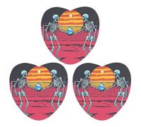 Skeletons Playing Volleyball Moon Car Air Freshener 3-pack Aromatherapy Tablets Hanging Scented Cards for Rooms Bathrooms Wardrobe Love form
