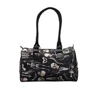 Skeletons Skulls Bones Anatomy Ribcage Heart Studs Rockabilly Mini Bowling Bowl Bag Black